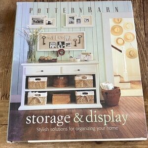 Pottery Barn Cream and Brown Storage Unit